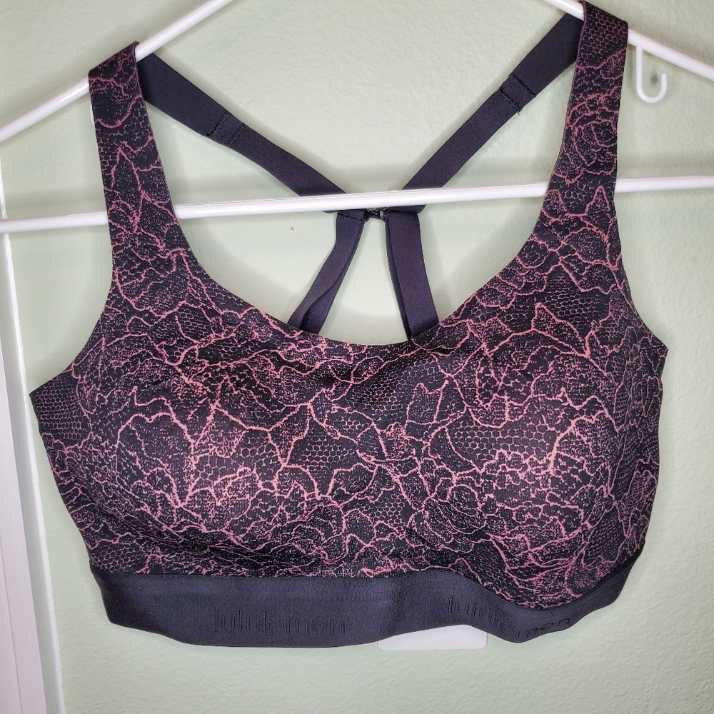 Nwt lululemon lacescape Spanish rose black fine form bra size 32 D - Picture 1 of 3